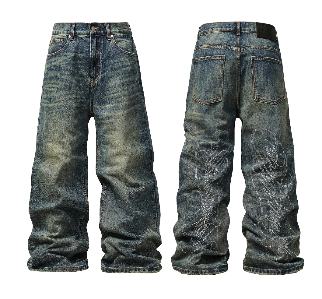 Karmanistic Distressed Rhinestone Jeans