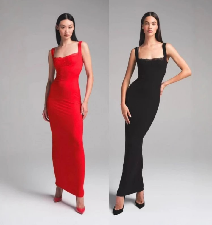 SKIMS brand soft lace lounge dress