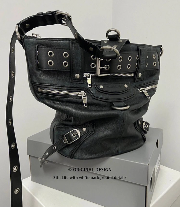 Balenciaga XS Emo Leather Bucket Bag