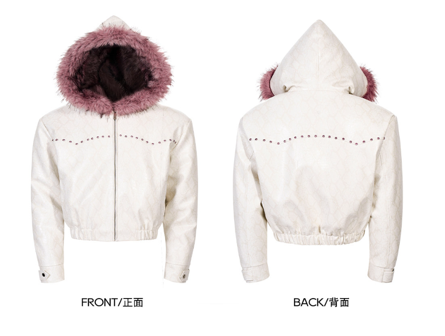 SEE Faux Fur Hooded Leather Jacket (2 Colors)