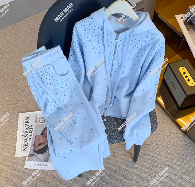 Baby Blue Rhinestone Set