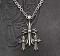 Chrome Hearts 3 Crosses Necklace (S925 Silver)