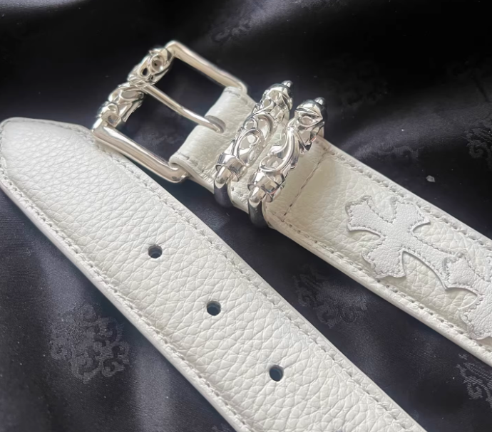 Chrome Hearts White Roller Belt