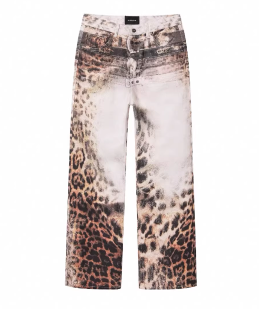 'Riot' Leopard Digital Print Jeans