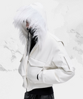 Frkm Scd 26Aw White Detachable Fur Leather Jacket