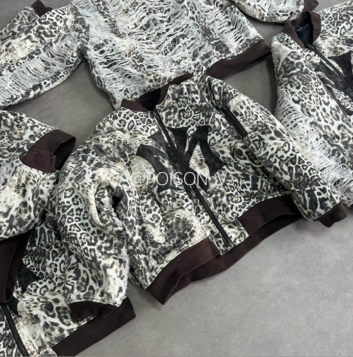 Mowalola x Ksubi Destroyed Leopard Bomber