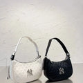 Black MLB letter embossed shoulder bag