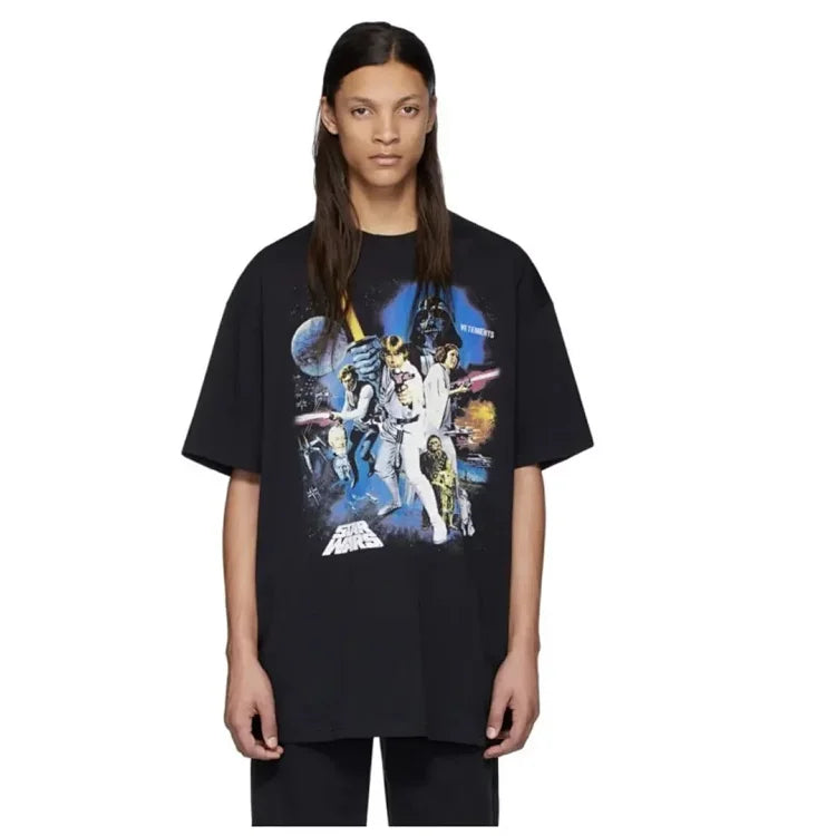 Black Vetements x Star Wars movie poster T-shirt