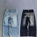 Deeptown vintage washed blue wide-leg jeans