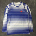 Comme des Gar?ons Play blue and white striped long-sleeved T-shirt