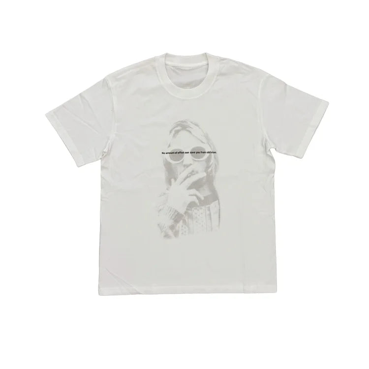 White Number (N)ine T-shirt with Kurt Cobain's image