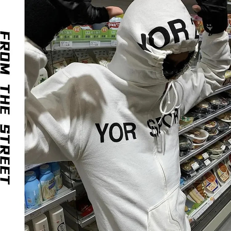 White Yori Sport Zip-Up Hoodie