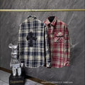 Chrome Hearts black and white checkered flannel shirt
