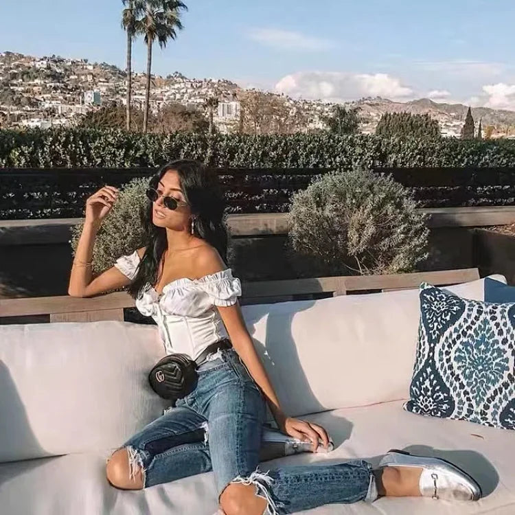I.AM.GIA Naomi White Corset Top