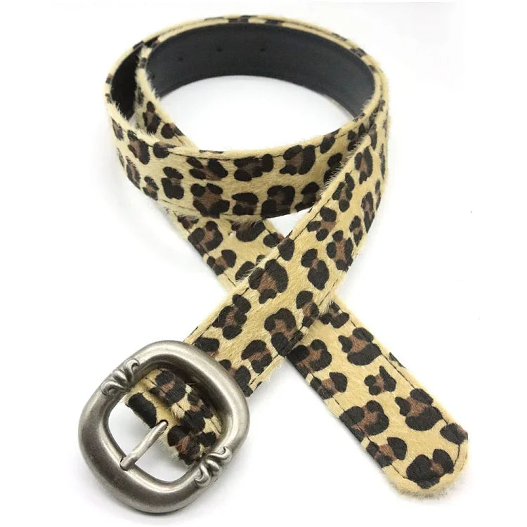 Oribell leopard print horsehair belt