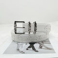 White Chrome Hearts branded leather belt