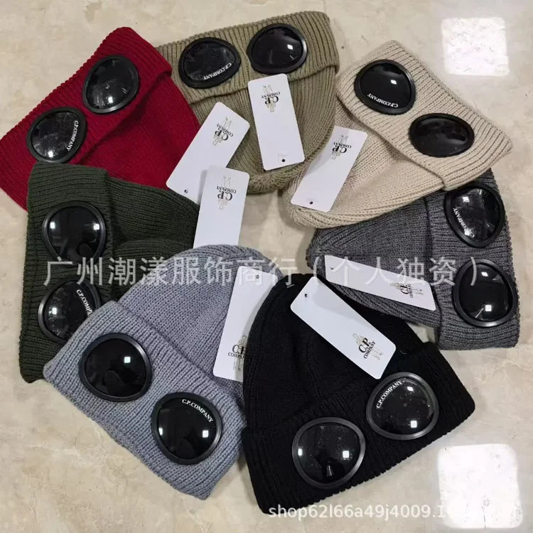 C.P. Company Cotton Goggle Beanies