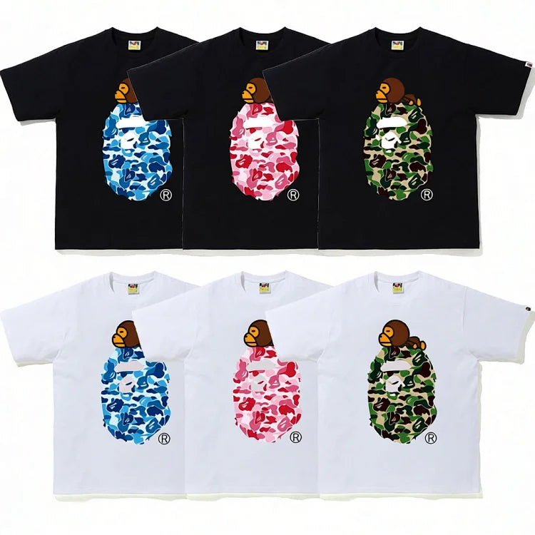 Bape ABC Camouflage Milo Ape Head T-Shirt