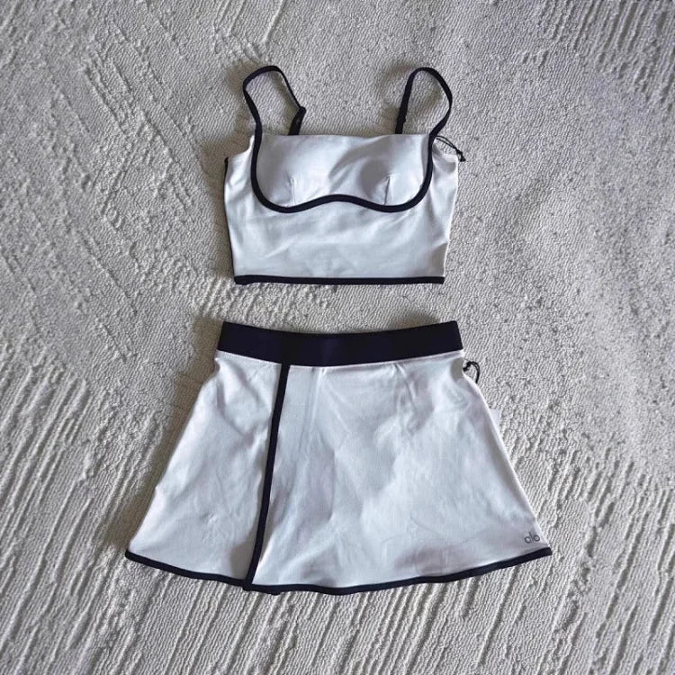 Alo Yoga Airbrush Streamlined Bra Vest and Matching Skirt