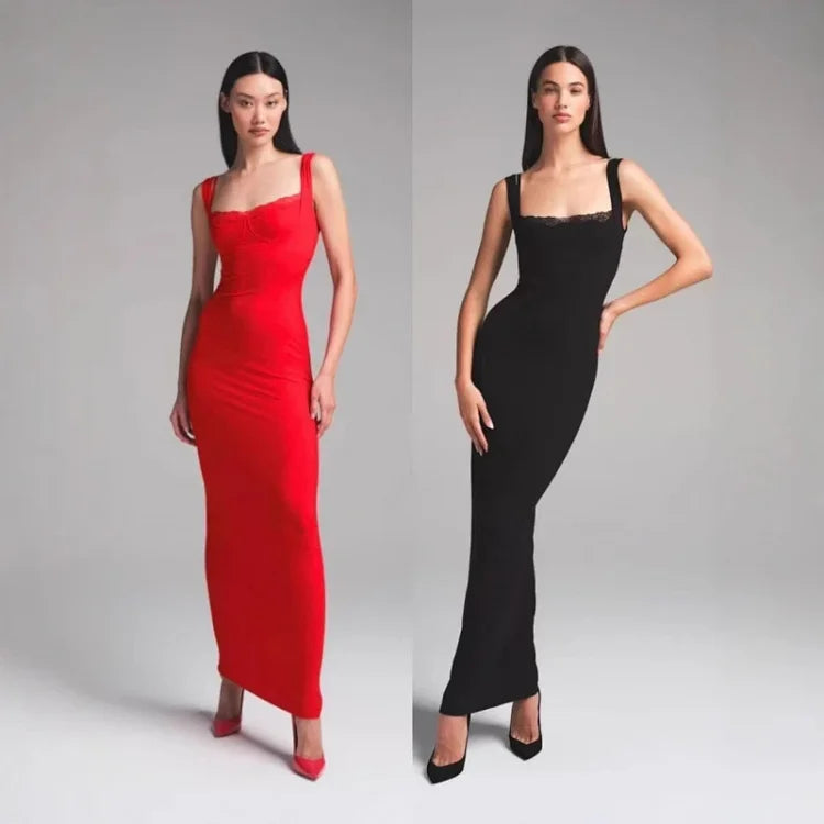 SKIMS brand soft lace lounge dress
