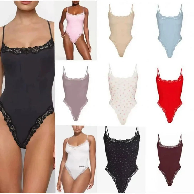 SKIMS Fits Everybody Lace Camisole Bodysuit