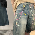 Acne Studios optical illusion print denim shorts