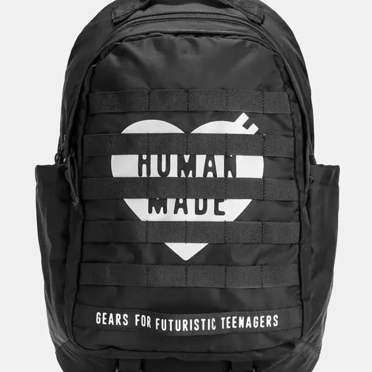 Human Made brand black military backpack