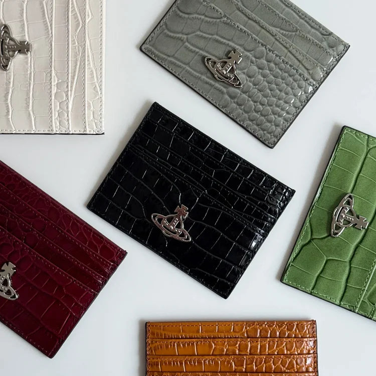 Vivienne Westwood black crocodile leather card holder