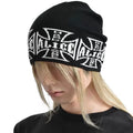 Black Alice Hollywood Triple Cross Moto Beanie Knit Hat