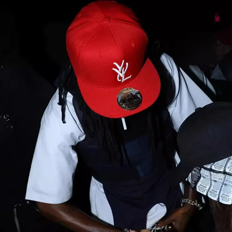 Red Playboi Carti YVL Fitted Baseball Cap