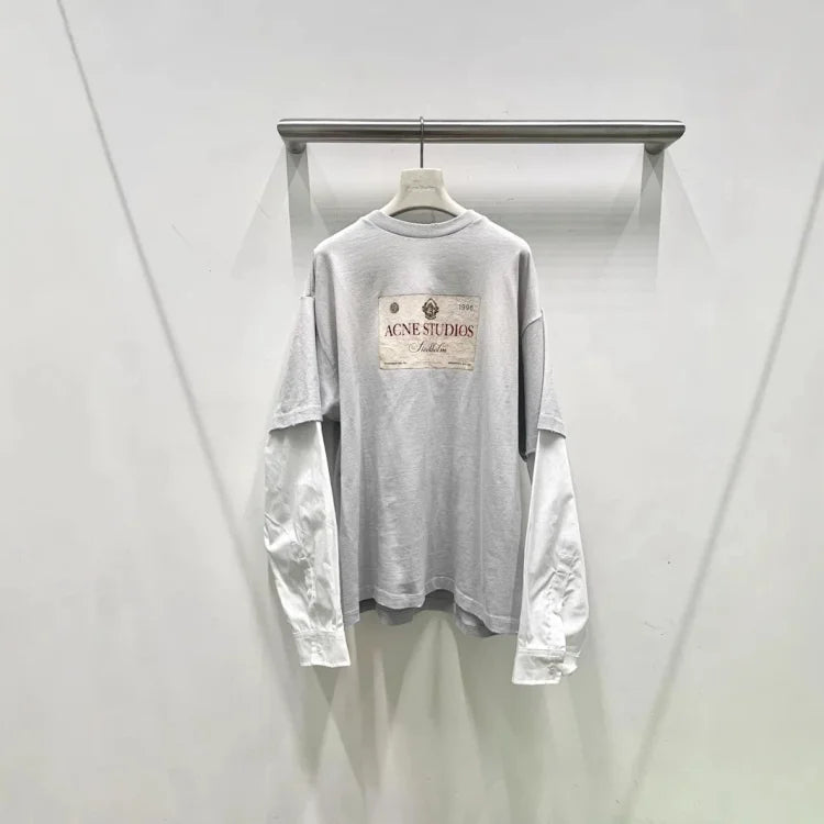 Acne Studios' light grey layered print T-shirt