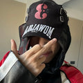 Mowalola brand's number 3 deconstructed distressed washed baseball cap