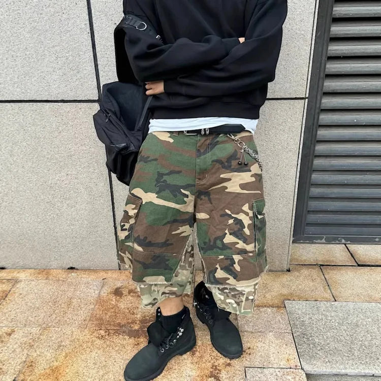 Project Grailz Layered Camo Jorts