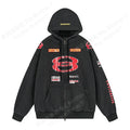 Balenciaga Sponsor Logos Collection Black Zip-Up Hoodie