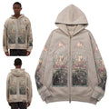 Who Decides the War Vintage Grey Zip Up