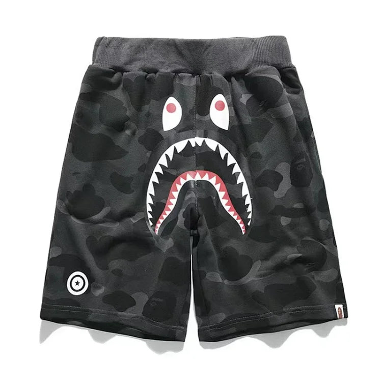 A BATHING APE (BAPE) Black Camouflage Shark Shorts