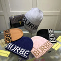 Grey Burberry Logo Knit Hat