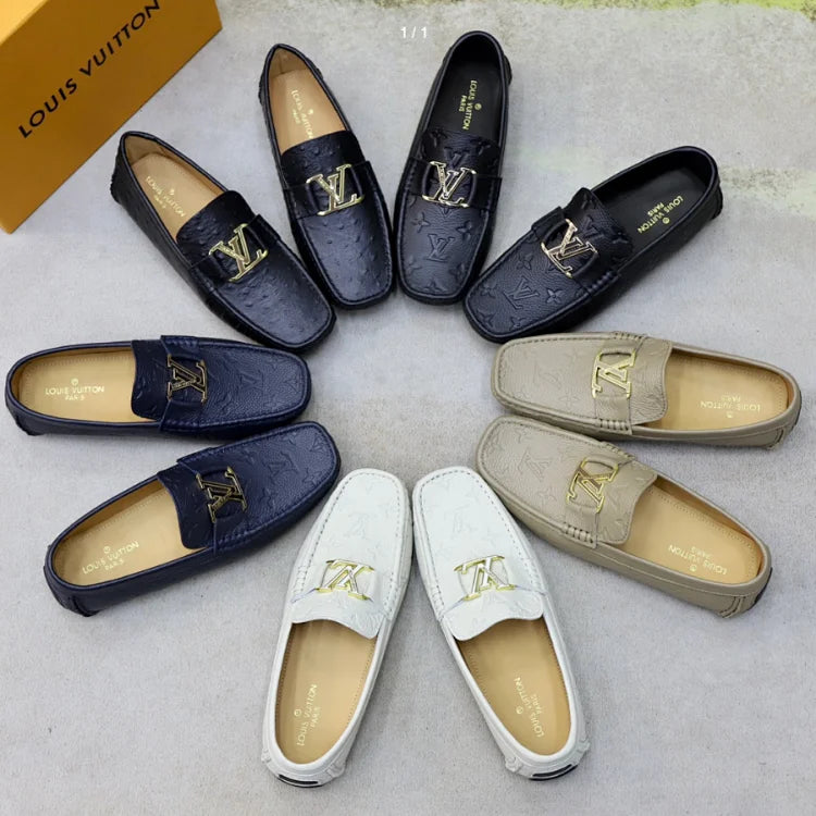 Louis Vuitton Monogram leather loafers
