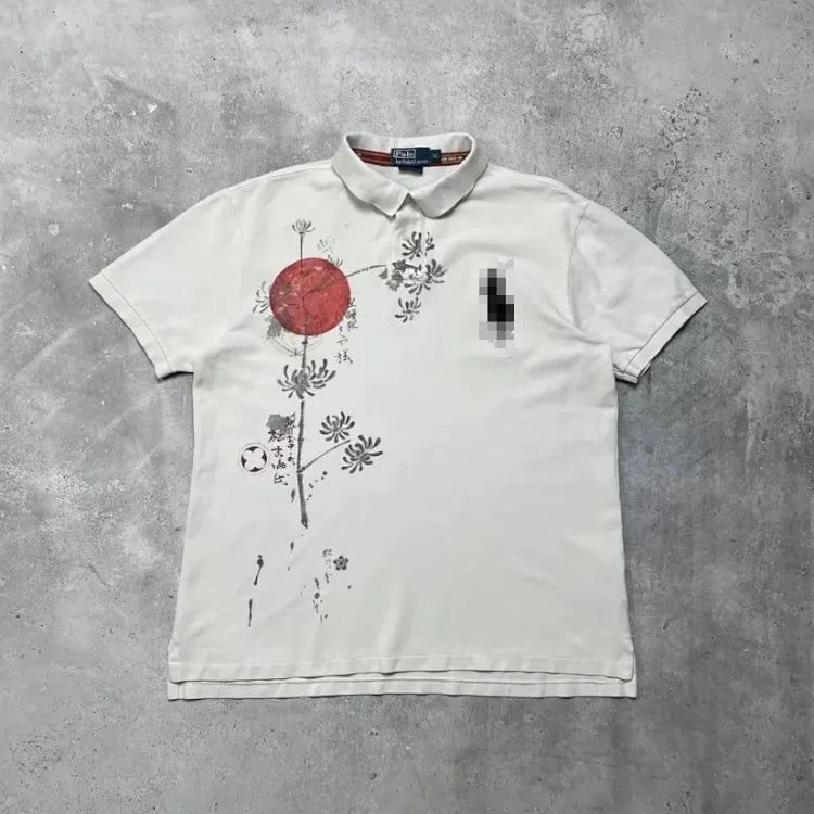 White Polo Ralph Lauren Land of the Rising Sun Sakura Special Edition Polo Shirt