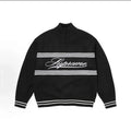 Supreme Script Stripe Half Zip Sweater Black Knit Sweater