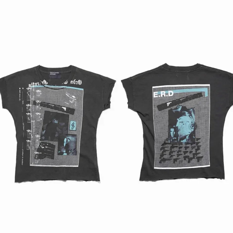 Distressed print short-sleeved T-shirt from Enfants Riches D¨¦prim¨¦s (ERD)