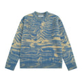 Acne Studios Blue and Yellow Color-Blocked Mohair Crew Neck Sweater