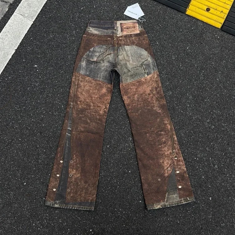 Acne Studios' retro patchwork printed straight-leg jeans
