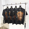 Sp5der x Travis Scott Cactus Jack Collaboration Black Perforated Print Short-Sleeve T-Shirt