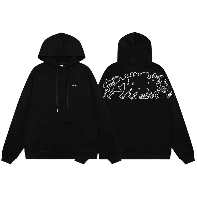 Arte Antwerp brand black hooded sweatshirt