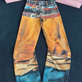 Acne Studios 2006M Rust Orange Unrealistic Belt Print Wide-Leg Jeans