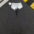 1981 Trompe l'oeil striped wide-leg jeans