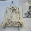 Enfants Riches D¨¦prim¨¦s (ERD)   The Dream That Won't Go Away   White Mud-Dyed Ripped Denim Jacket