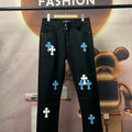 Chrome Hearts style black jeans