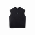 VETEMENTS Men's Black Crew Neck Sleeveless Printed T-Shirt